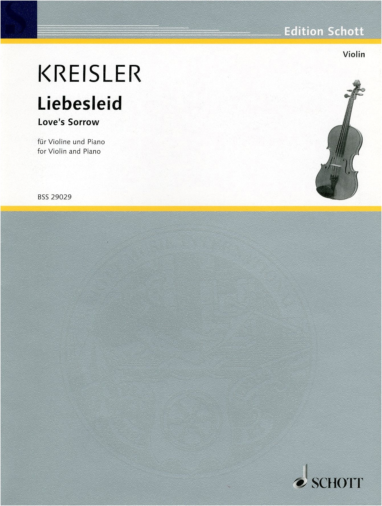 Kreisler: Liebesleid (Love's Sorrow) - Violin Solo Sheet Music with Piano Accompaniment