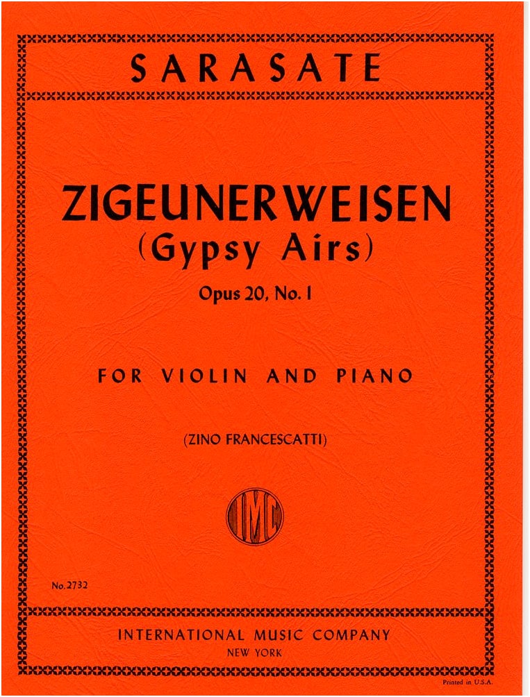 Sarasate: Zigeunerweisen Op.20, Arranged by Zino Francescatti (Violin & Piano Score)