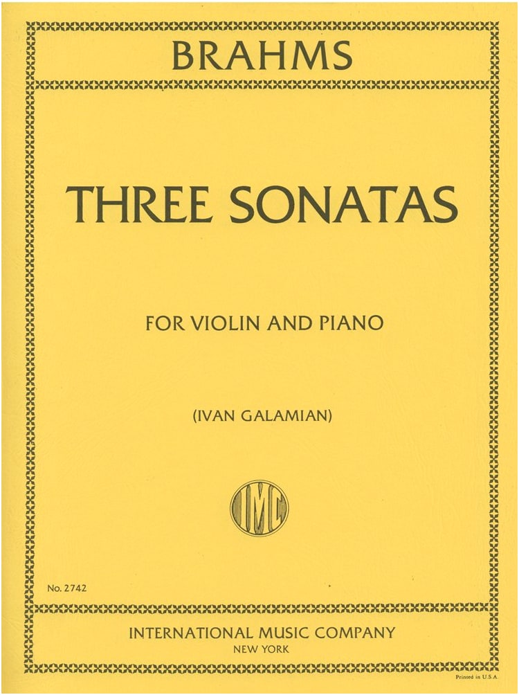 Brahms: Violin Sonatas (Op. 78, 100, 108) - Galamian Edition with Piano Accompaniment