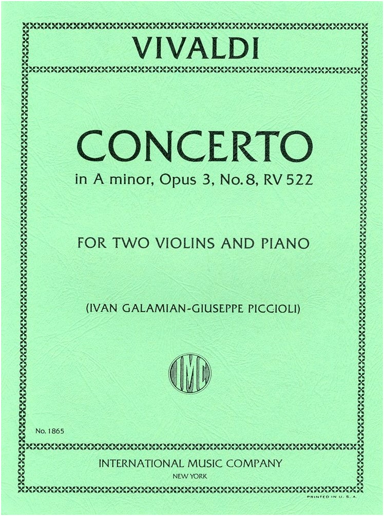 Vivaldi: Concerto for Two Violins in A Minor, Op.3/8 - Score with Piano Accompaniment