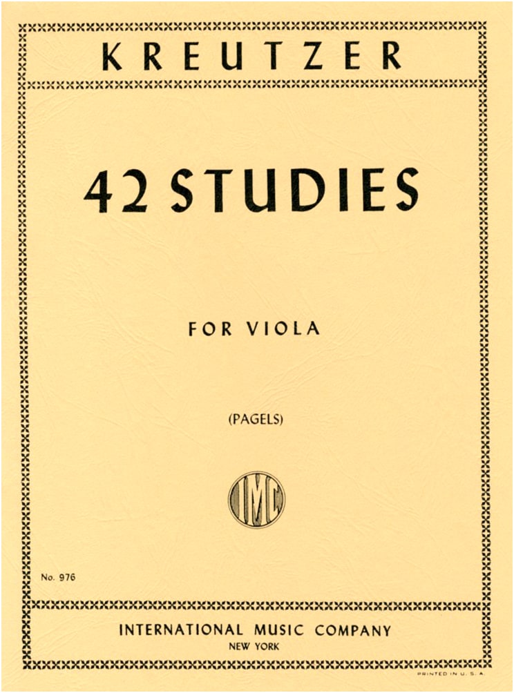 Kreutzer's 42 Etudes for Viola: International Music Company Edition