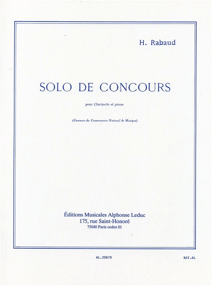 Rabaud: Concert Solo Works for Clarinet with Piano Accompaniment
