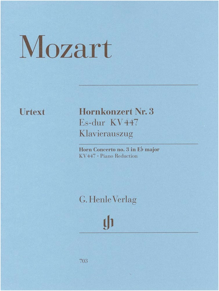 Mozart: Horn Concerto No. 3 in E-flat Major KV 447 - Henle Urtext for E-flat & F Horn with Piano