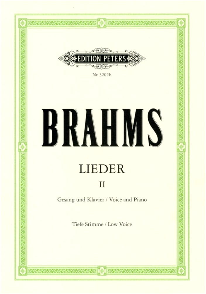 Brahms: Lieder Collection, Volume 2, For Low Voice (German Text)