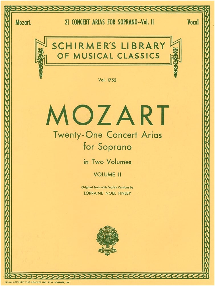 Mozart: 21 Concert Soprano Arias, Volume 2 / Schirmer Edition