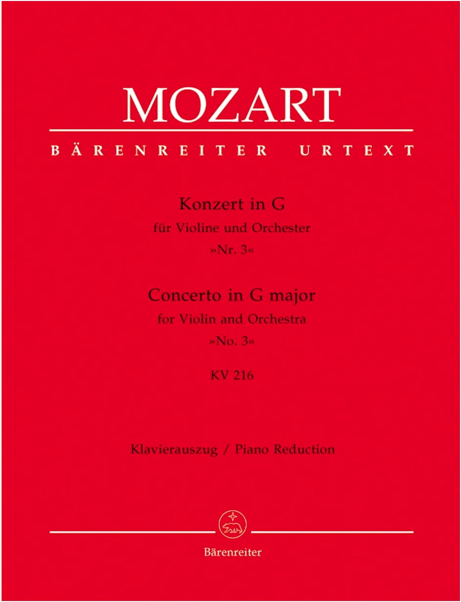 Mozart: Violin Concerto No. 3, K. 216 (G Major) - Bärenreiter New Mozart Edition, Solo w/ Piano