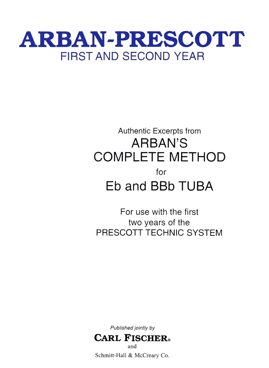 Urban & Prescott: First & Second Year Tuba Method Book - Carl Fischer Edition