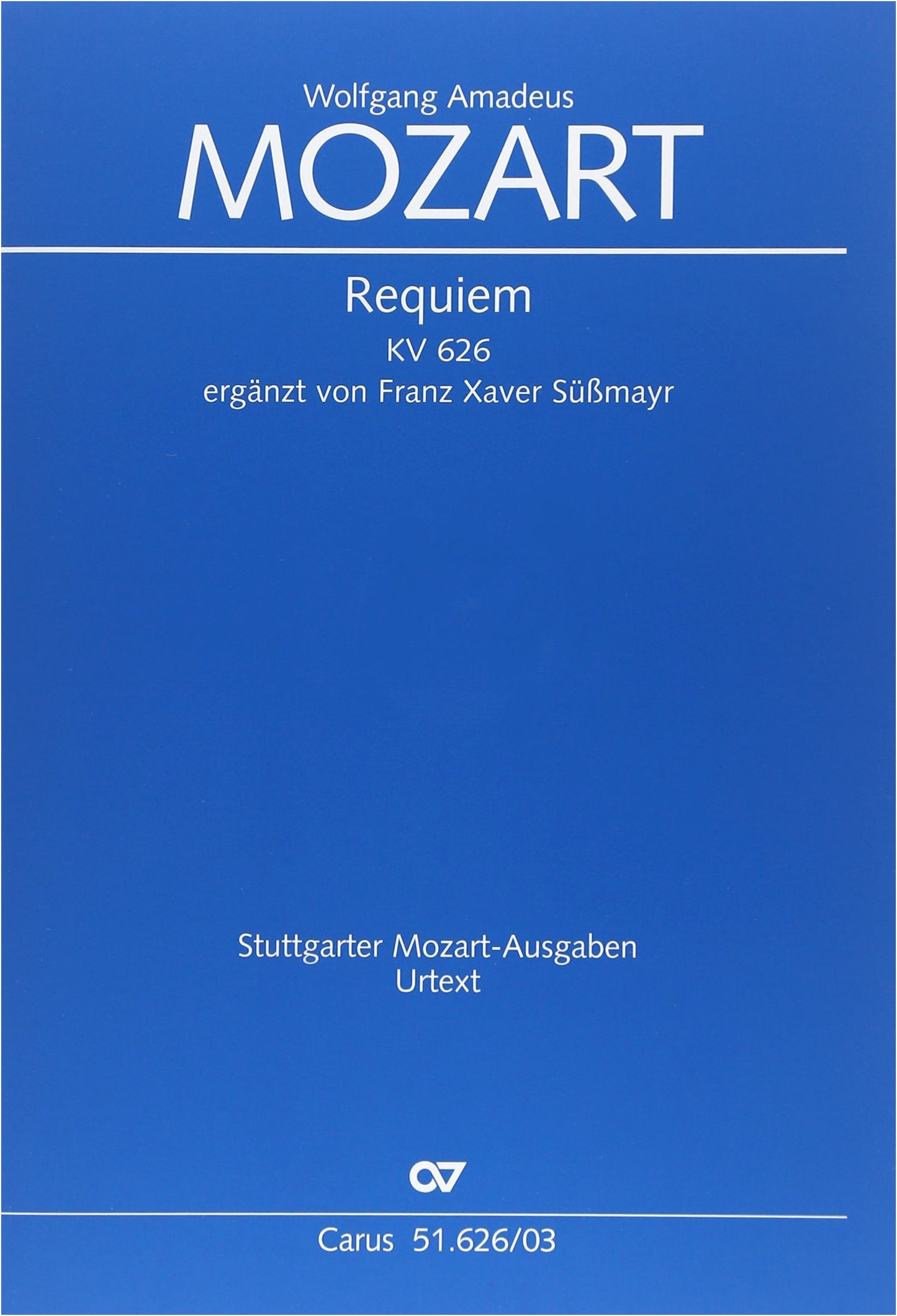 Mozart: Requiem in D minor, KV 626 (S, A, T, B) (Latin)/Reisinger Ed./Karls Co./Choral Works