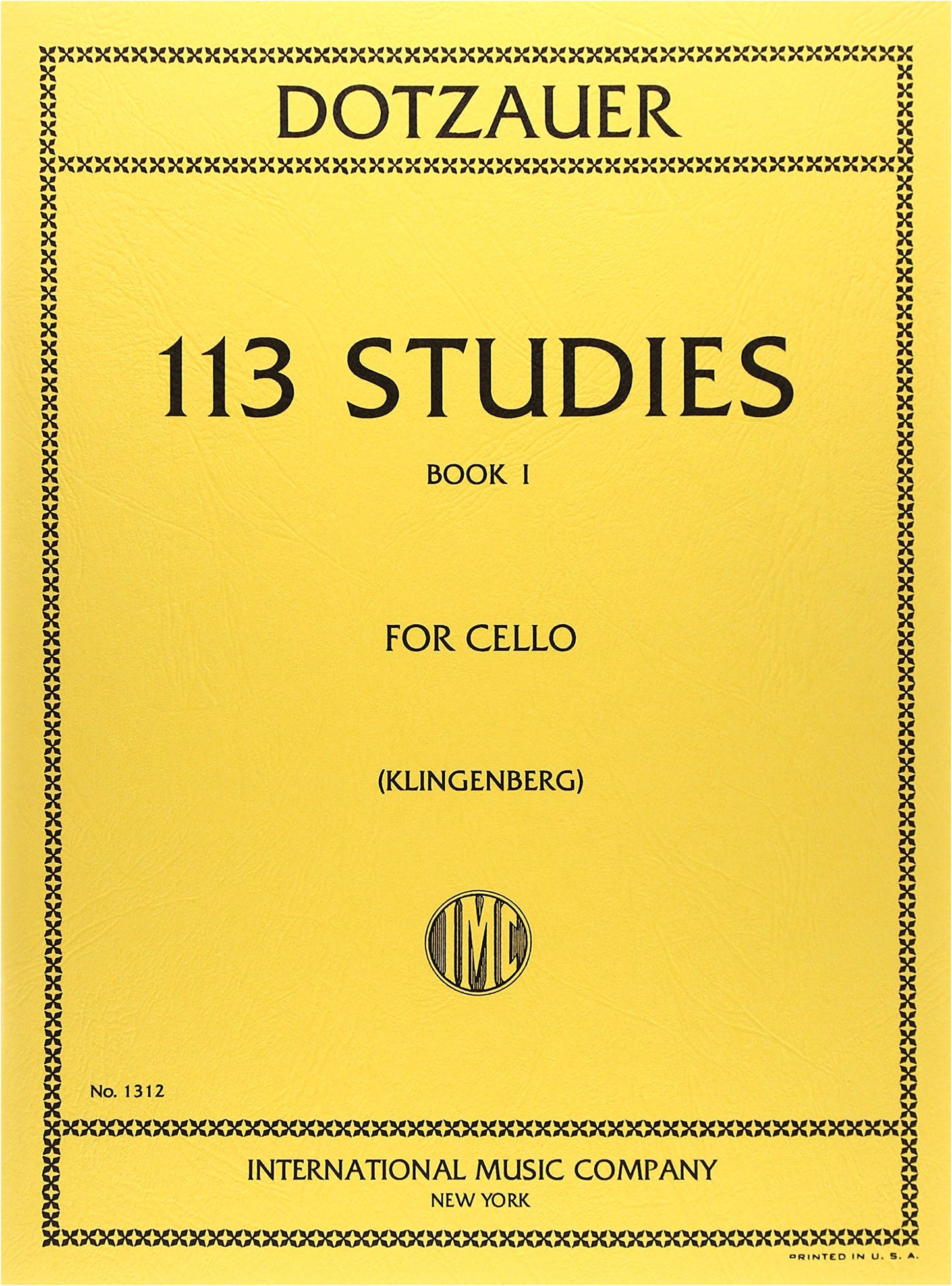 Dotzauer: 113 Etudes for Cello, Volume 1 - Cello Method & Exercises