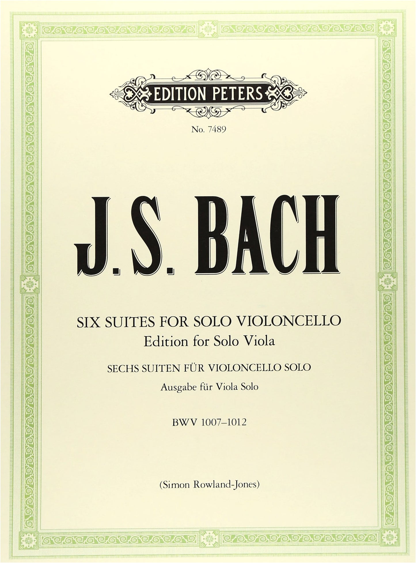 Bach, J.S.: Unaccompanied Cello Suites BWV 1007-1012 / Viola Arrangement