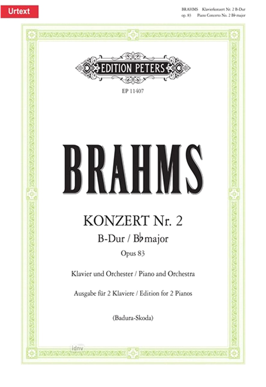 Brahms: Piano Concerto No. 2 in B-flat Major, Op. 83 (Badura-Skoda Urtext Ed. for Piano Solo)