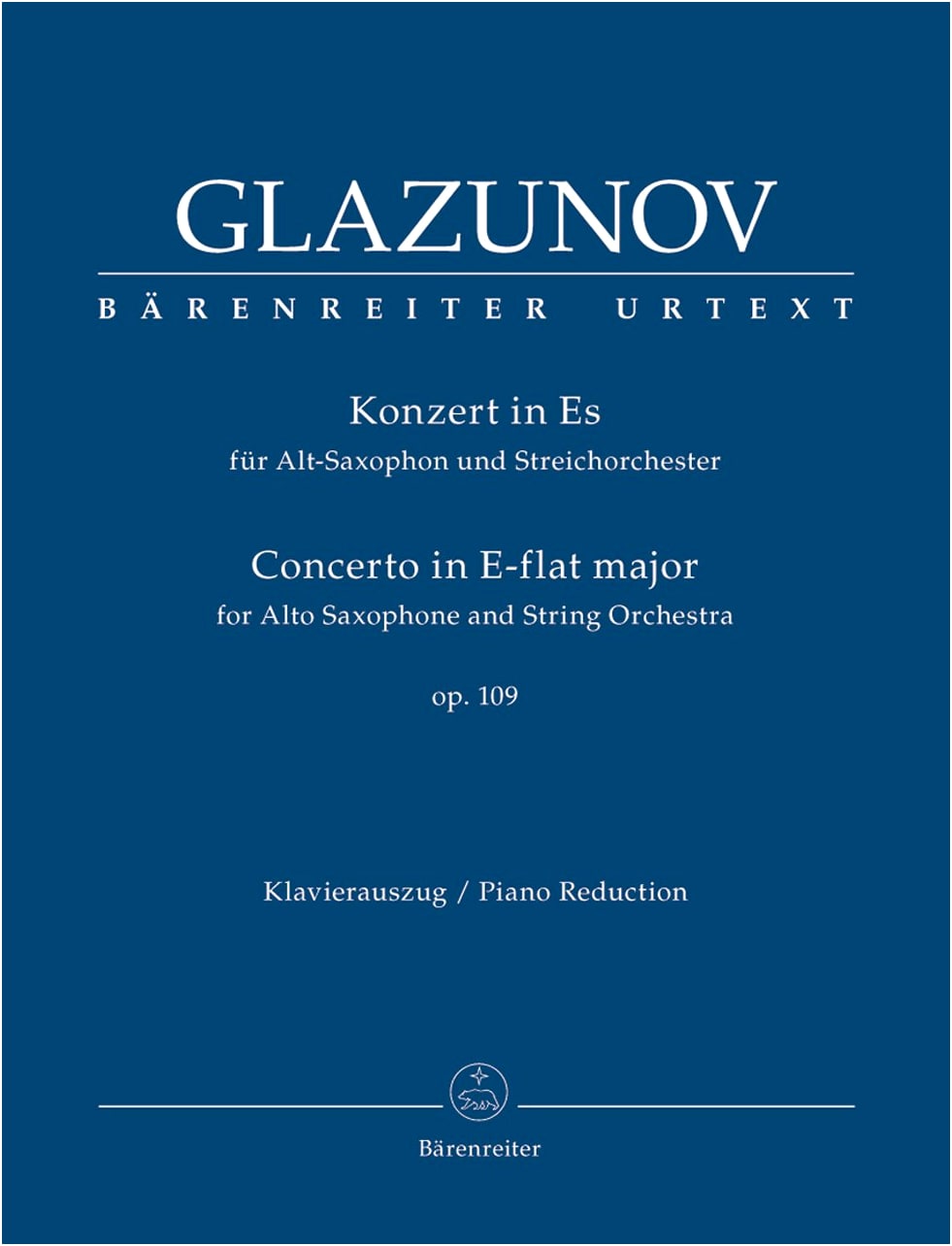 Glazunov: Saxophone Concerto in E-flat Major, Op. 109 (Alto Saxophone & Piano) Urtext