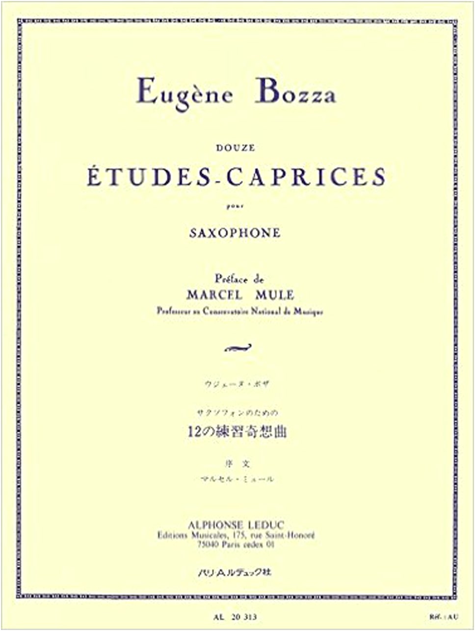 Bozza: 12 Etudes-Caprices for Saxophone (Leduc Edition) - Textbook & Studies