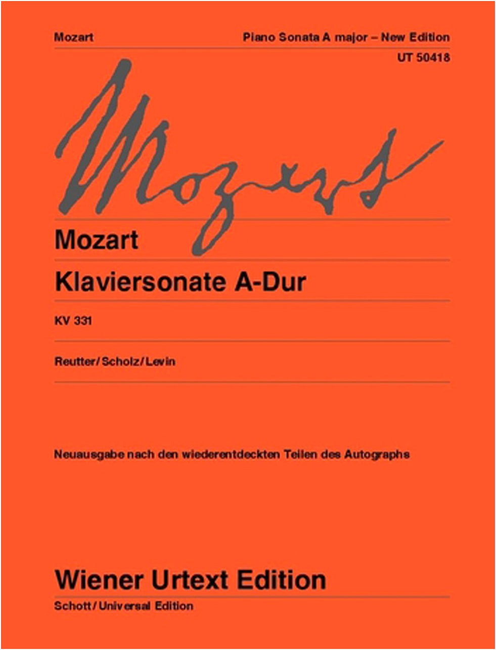 Mozart: Piano Sonata No. 11 in A Major, KV 331 'Turkish March' - Vienna Urtext Edition