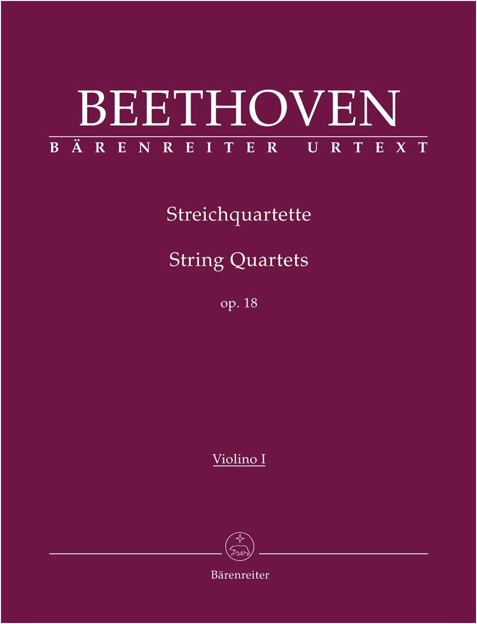 Beethoven: String Quartets Op. 18, Nos. 1-6. Urtext Edition by Del Mar (Parts Set)