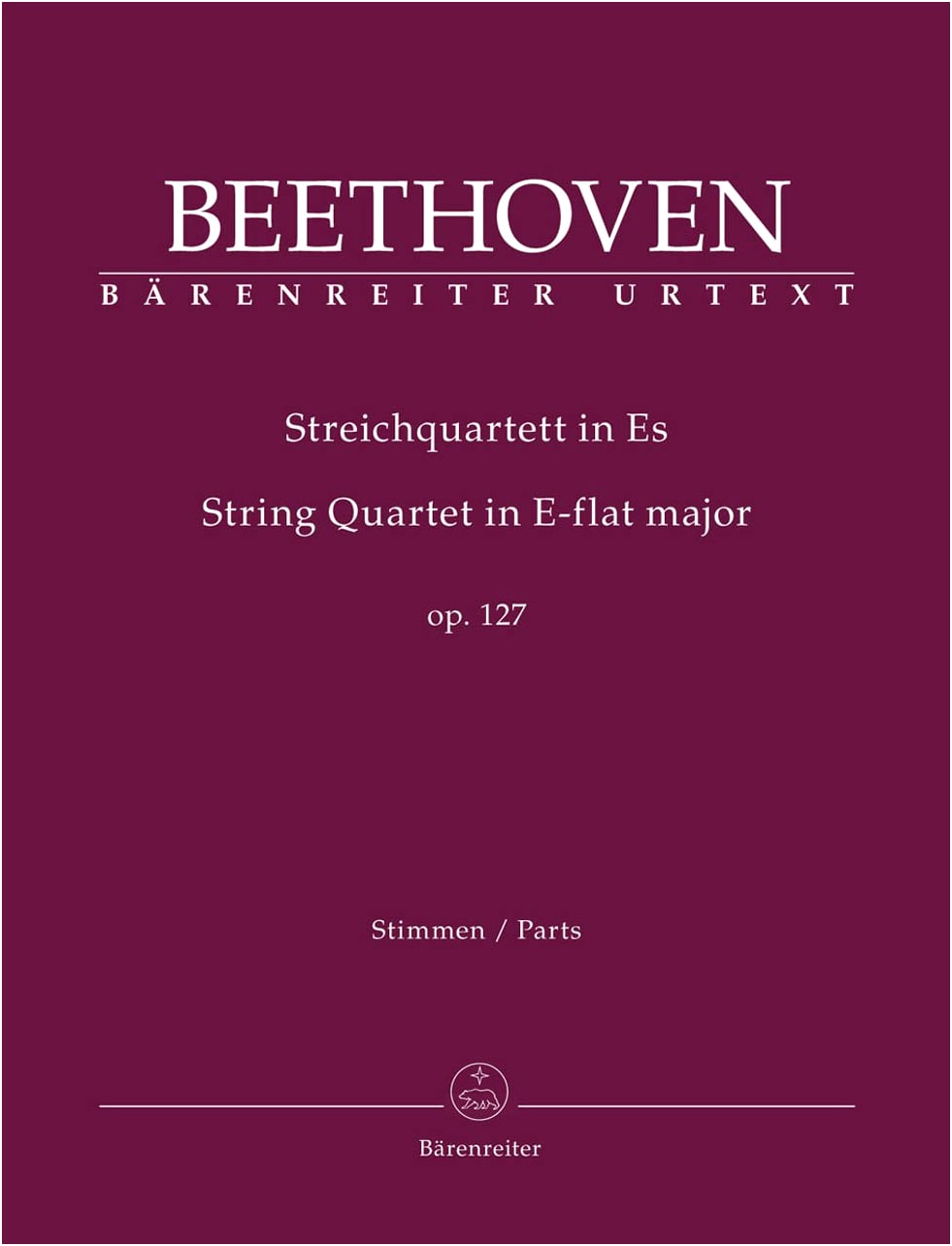 Beethoven: String Quartet No. 12, Op. 127 in E-flat Major - Urtext Parts, Del Mar Edition