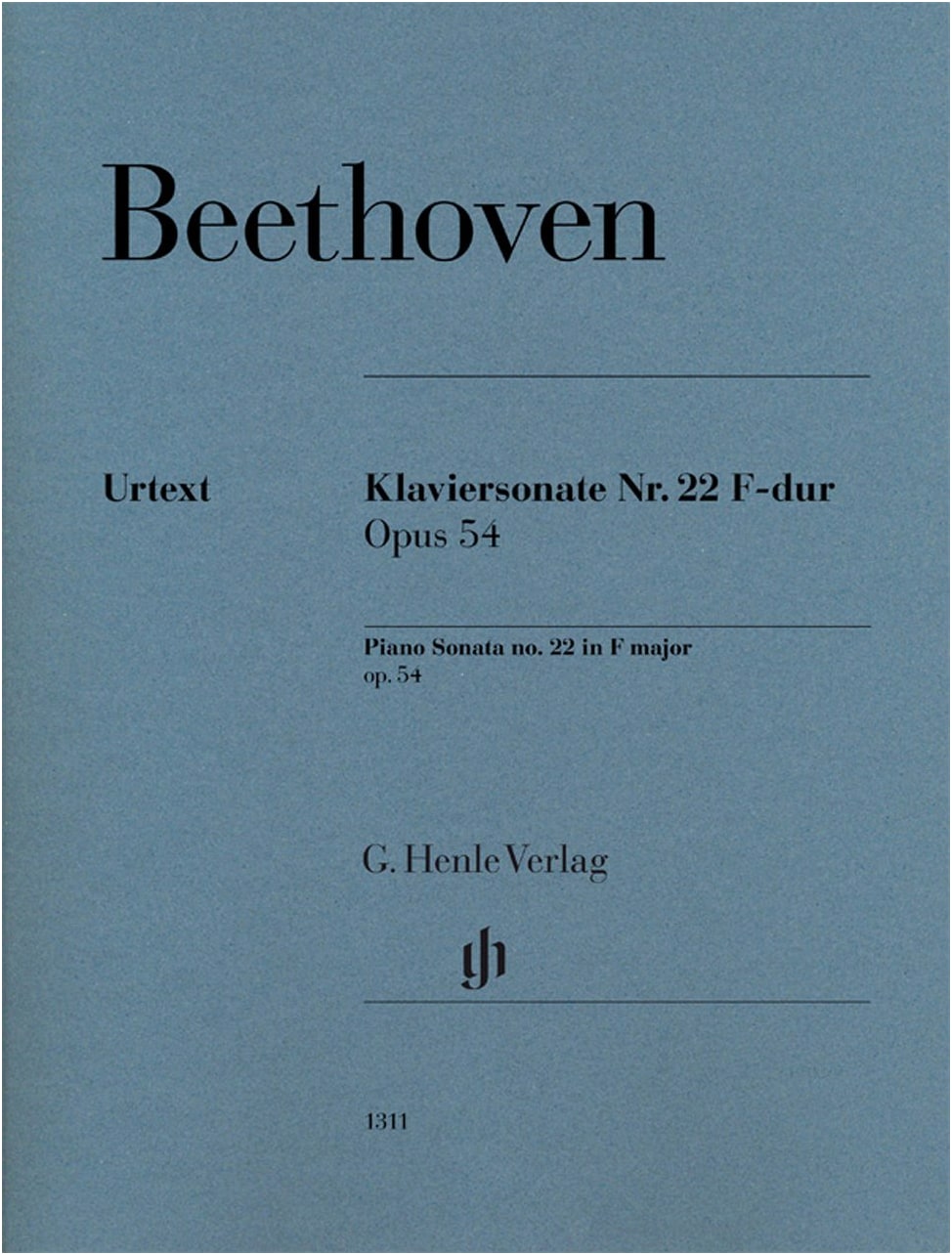 Beethoven Piano Sonata No. 22 F Major Op. 54 - Urtext Edition (Wallner/Hansen) Henle