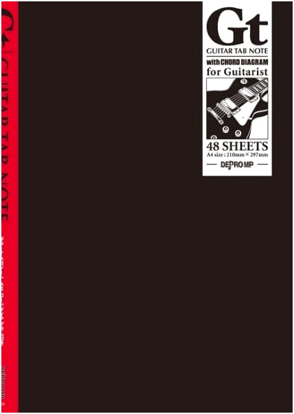 Guitar TAB Notebook A4 with Chord Diagrams
