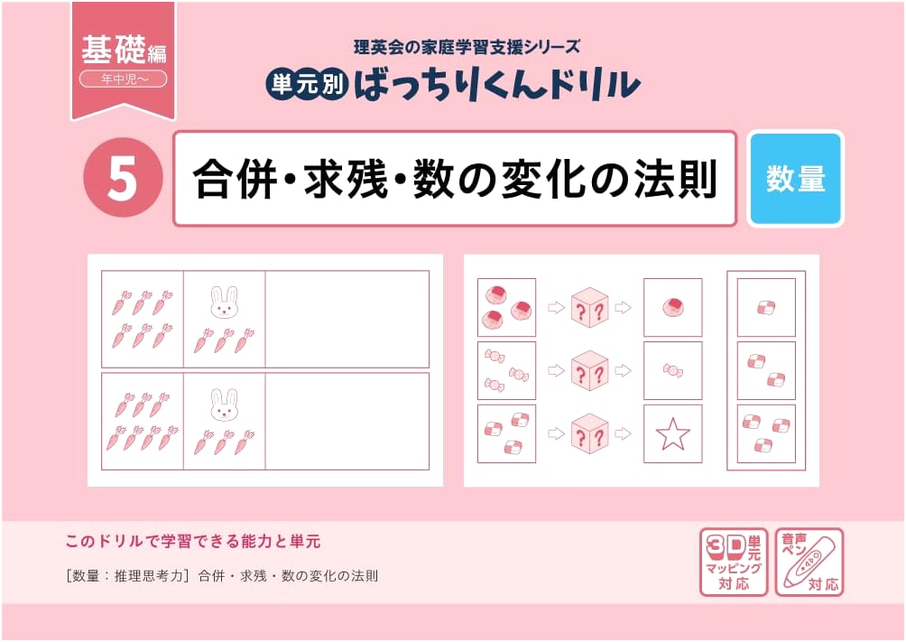 Bacchiri-kun Drill Vol. 05: Basic Laws of Number Operations (Merging, Subtraction, Transformation)