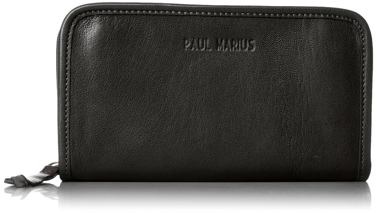 Paul Marius Long Zip Wallet, Black