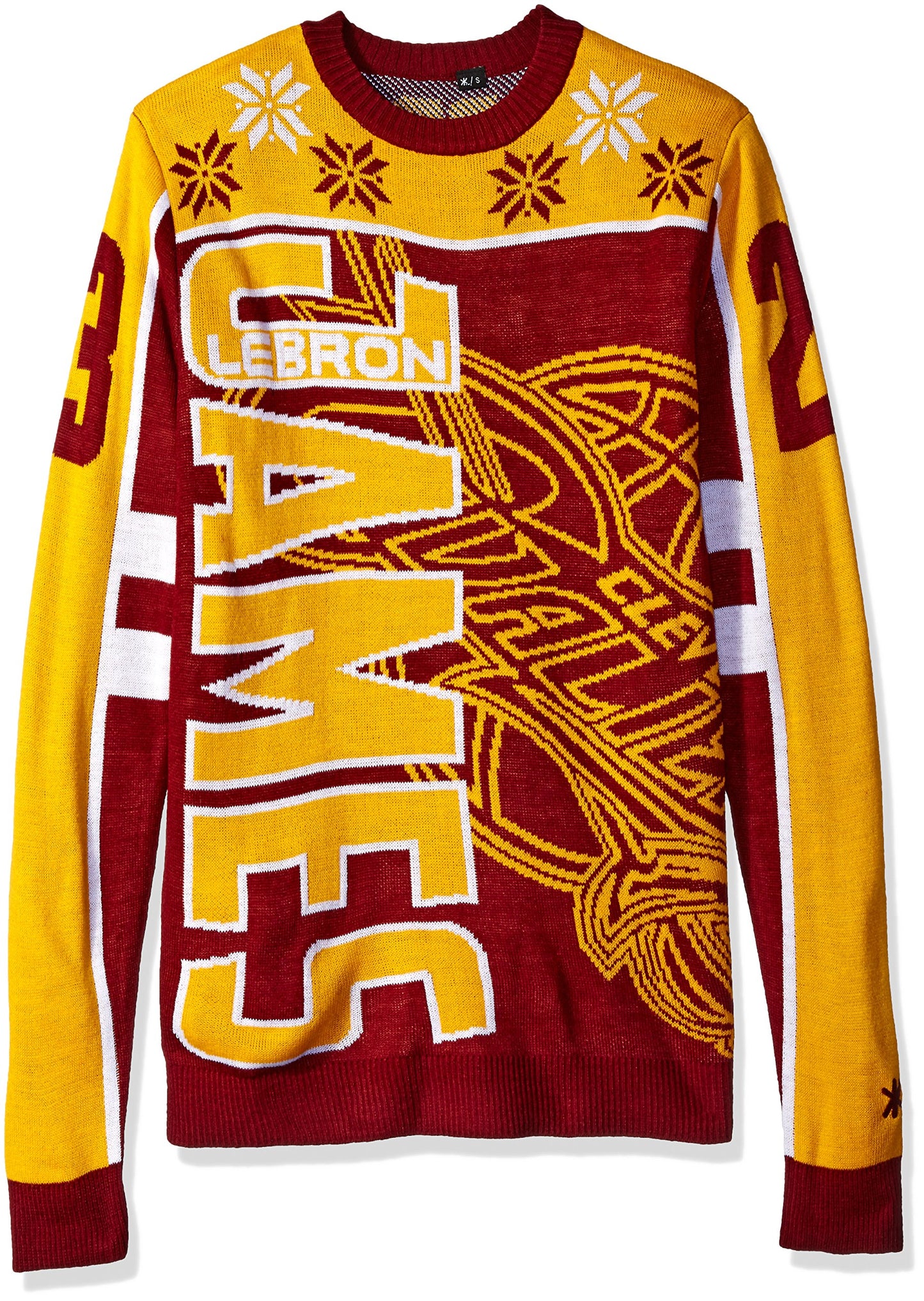 FOCO Cleveland Cavaliers James L. #23 2015 Player Ugly Sweater Medium