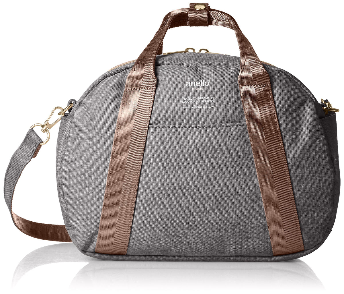Anello CHUBBY AT-C1835 2-Way Mini Boston Shoulder Bag, 10 Pockets, grey (grey marl)