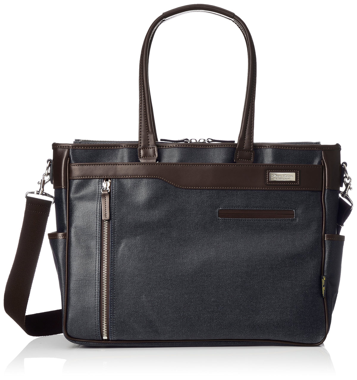 Prem Editor Tote Bag, Coated Denim, 2-Way, Lightweight, Can Store A4, Large Capacity, Made in Japan (Toyooka Bag), Black