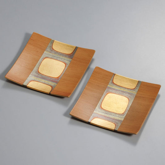Kodaibaku Square Plate (Brown s) – 2 piece