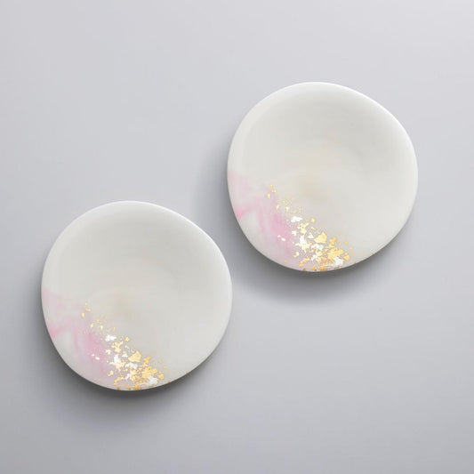 Watercolor-SAKURA- Plate (S) Set of 2｜Kanazawa Gold Leaf | HAKUICHI STYLE