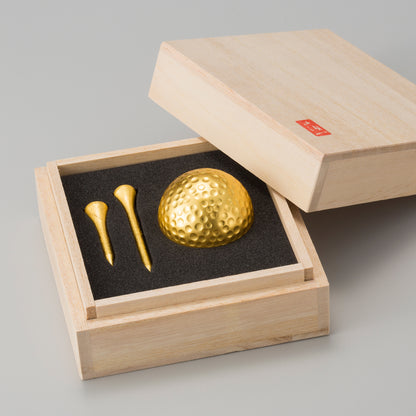 Gold Leaf Golf Ball & Tee Set (Single)