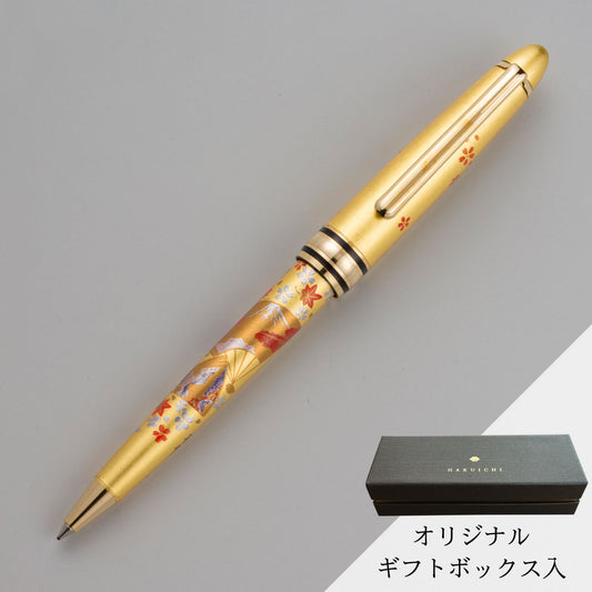 Maki-e Ballpoint Pen – Fan Design (Gold)