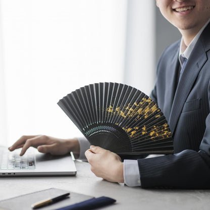 Kanazawa Gold Leaf Folding Fan "Chirashibi" Hoshizora