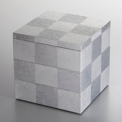 Ichimatsu Three-Tiered Box (Silver)