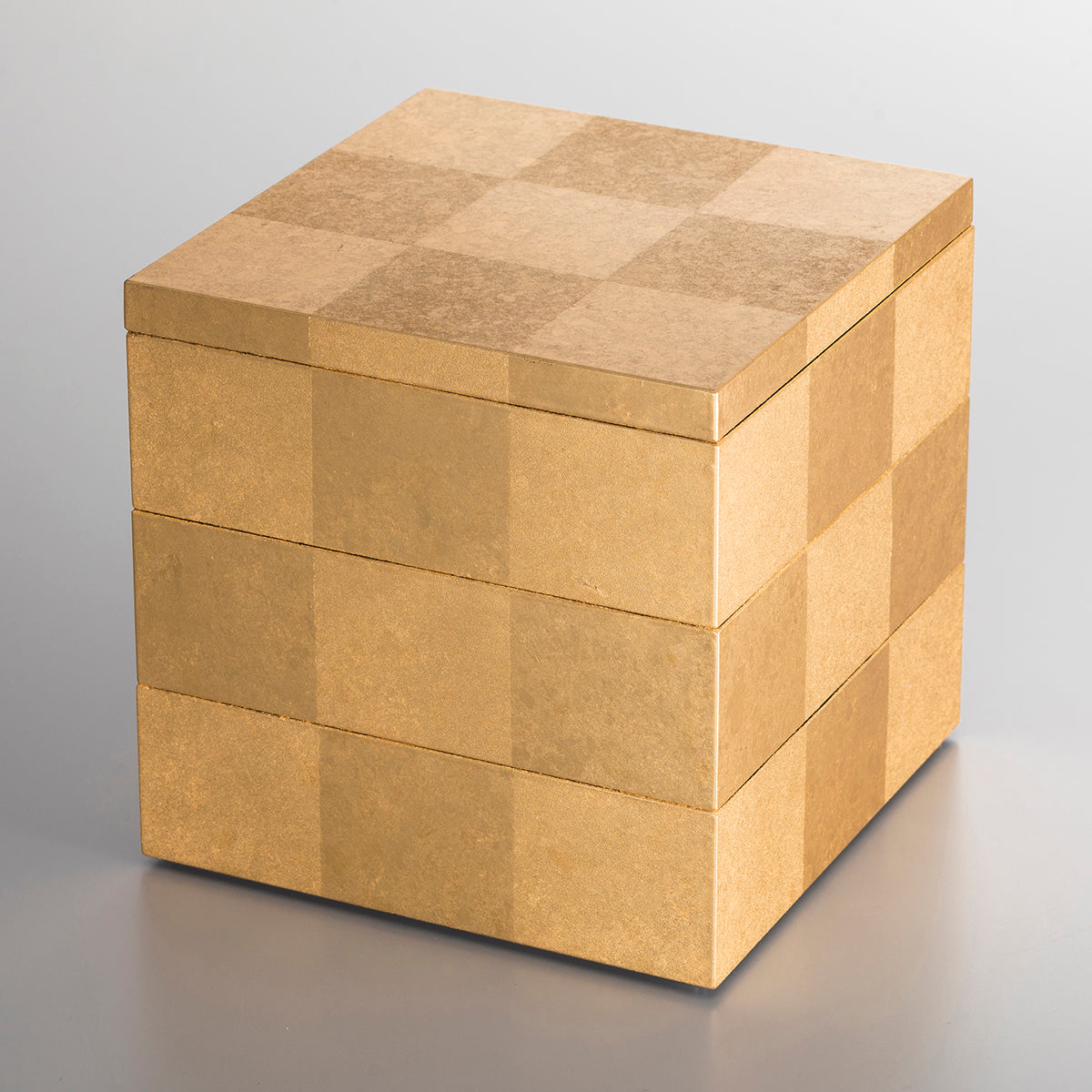 Ichimatsu Three-Tiered Box (Gold)