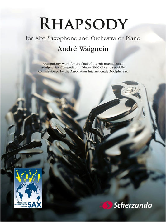 Jean Waignein: Rhapsody for Alto Saxophone and Piano (Music Score)