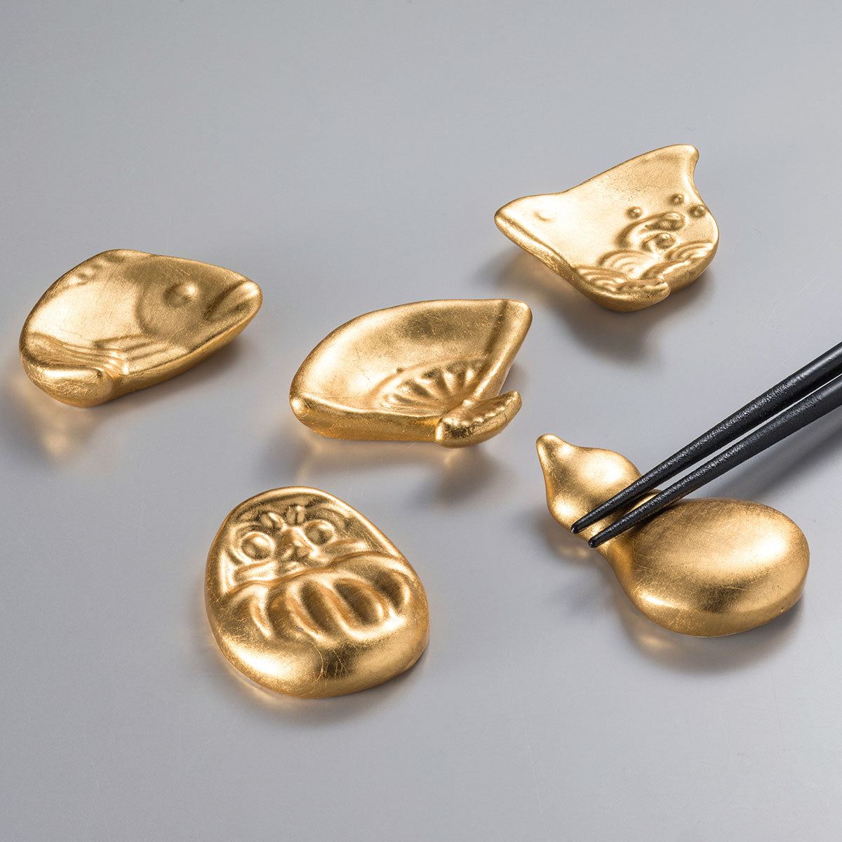 Kisshō Gold Crane Chopstick Rests (Set of 2)