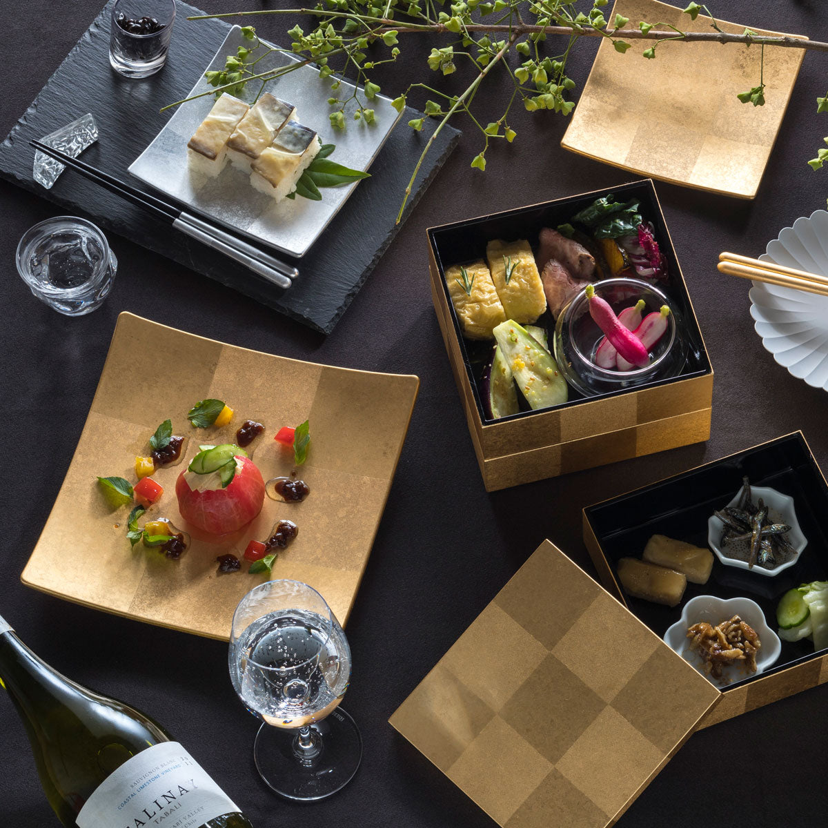 Ichimatsu Three-Tiered Box (Silver)