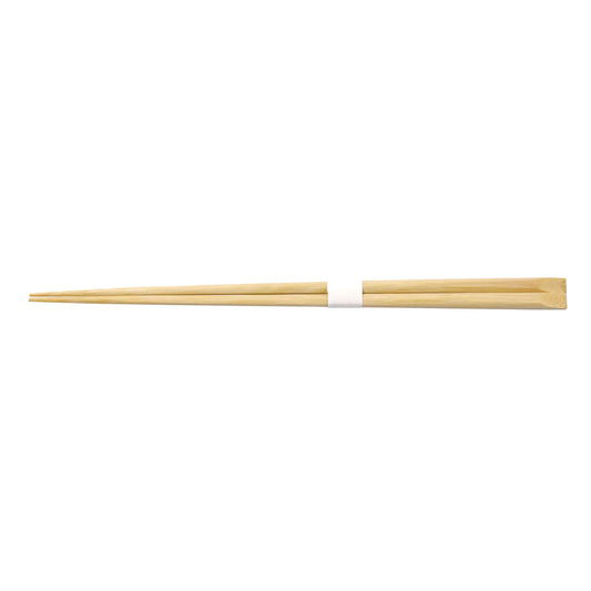 Fine-Tip Bamboo Tensar Chopsticks (50 Pairs) – White Band, Uncoated