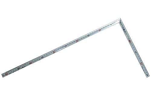 Shinwa Sokutei 10839 Jingoro Takumi Jingoro Carpenter Reverse Angle Scale with Red Numerals, JIS Silver, 19.7 inches (50 cm)