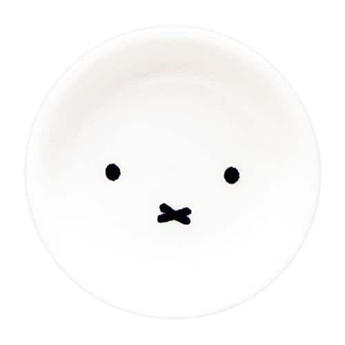 Kaneshotouki 409123 Dick Bruna Miffy Small Plate, Approx. 3.5 inches (9 cm), Face Up, White