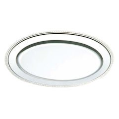 IKD Ikeda 18-8 Ripple Oval Plate, 22-Inch