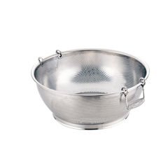 UK 18-8 Punched Shallow Colander, 16.9 inches (43 cm), Free Handle