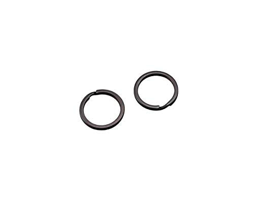 TQOOL 29223 Key Chain Parts, Flat Iron Keyring, 0.6 inches (16 mm), Matte Black, 2 Pieces
