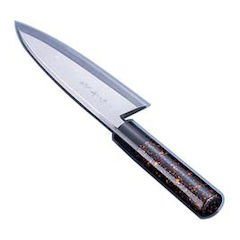 遠藤商事 Kabuki Harmony 庖丁 Zhong Noah 出刃 16.5 cm 黒金 Brown atd0204