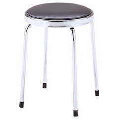 no-ritu Swivel Stool Vinyl Dark Gray t691cdgl