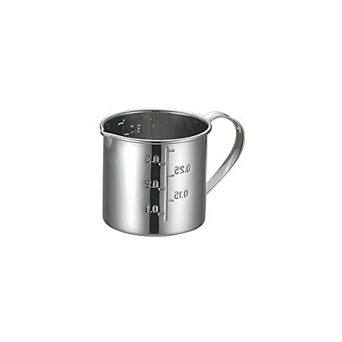 Honma Seisakusho 74010 Measuring Cup, Silver, Size 3.9 inches (10 cm), Mouth Included, 3.9 inches (10 cm)