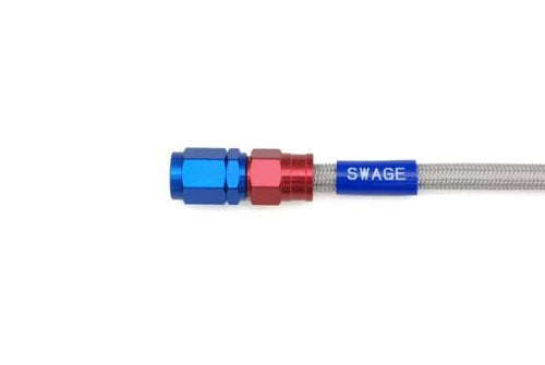 swage Line (suuxezzirain) i-zi-o-da-bure-kiho-su Universal Hose Straight Fitting Aluminum (Red/Blue) Clear Hose 550 mm The Sak – /1010 m – 0550