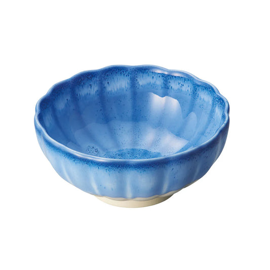 Chrysanthemum-Shaped Small Bowl – Ruri Blue