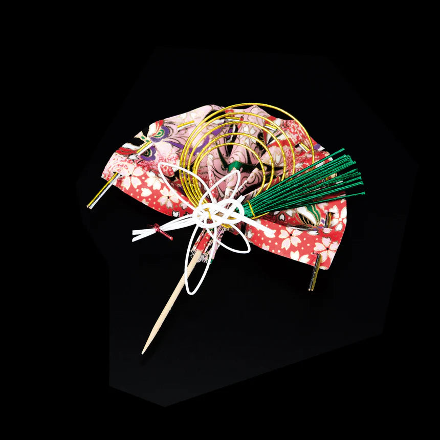 Mizuhiki Yuzen Fan (with Toothpick) - Crane