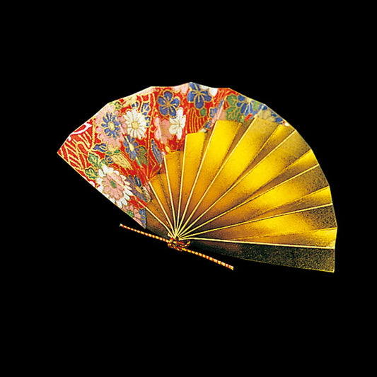 Celebration Fan Red Yuzen - Set of 50 (Approx. 9cm)